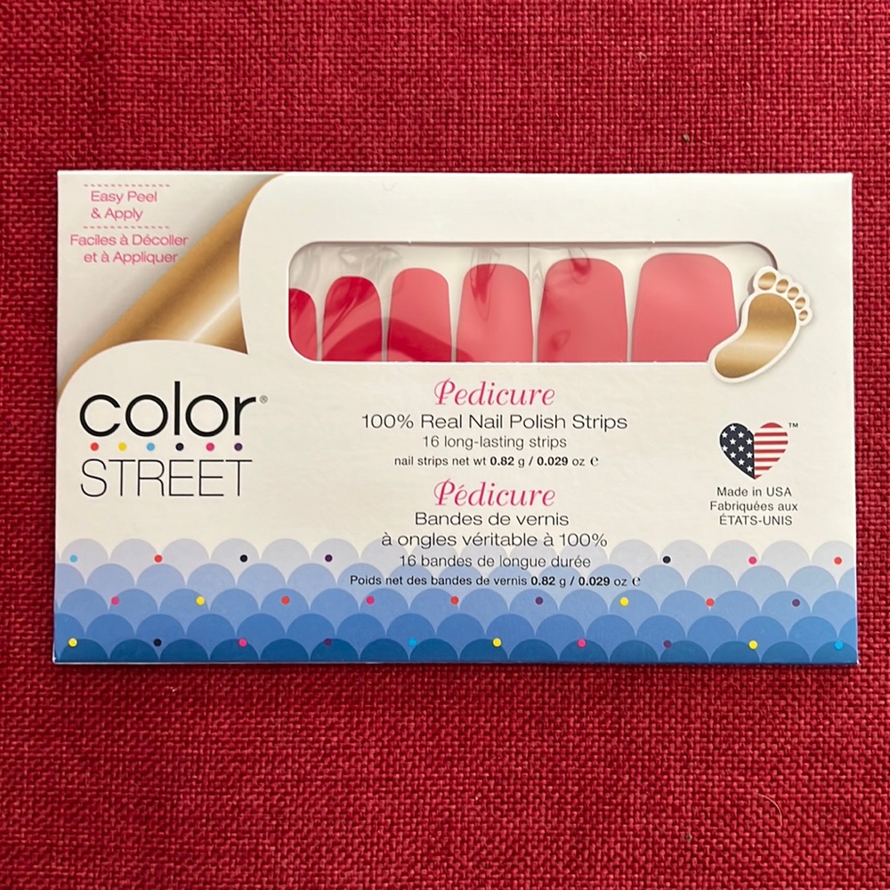 Color Street Pedicure in Baton Rougey (red).
